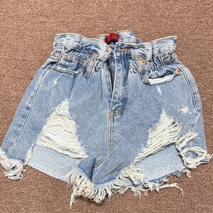 Signature8 Light Blue Distressed Jean Shorts